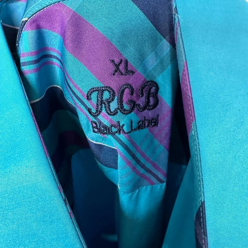 RGB Black Label Men’s XL Blue Dress Shirt (cotton/microfiber) NWt - Picture 3 of 7